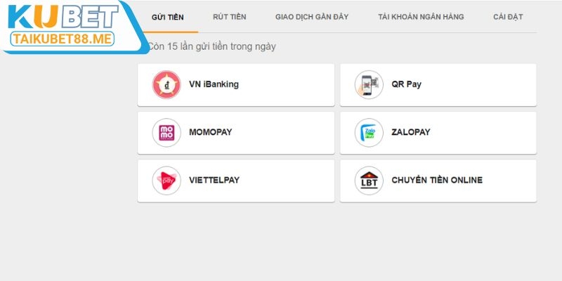 Hướng dẫn nạp tiền tại hệ thống Kubet chi tiết nhất