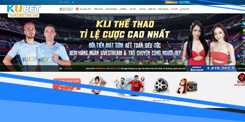 Giao diện trang chủ tha ku casino